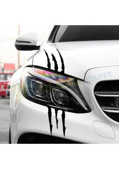 Monster Pençe Kaput Far Cam Oto Sticker Araba Etiket Yapıştırma