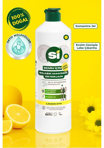 Si Senin İçin %100 Doğal Bulaşık Makinesi Deterjanı Limon Otu Yağlı 750 Ml.