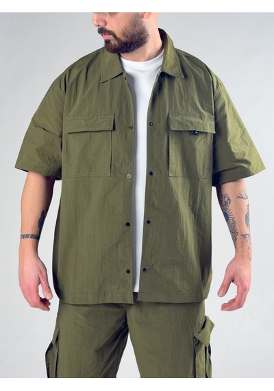 Haki Oversize Erkek Paraşüt Takım Coc3082