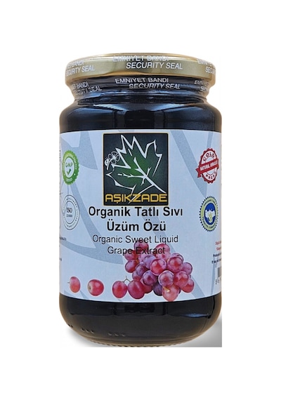 Aşıkzade Organik Tatlı Sıvı Üzüm Özü 370ml 480 G