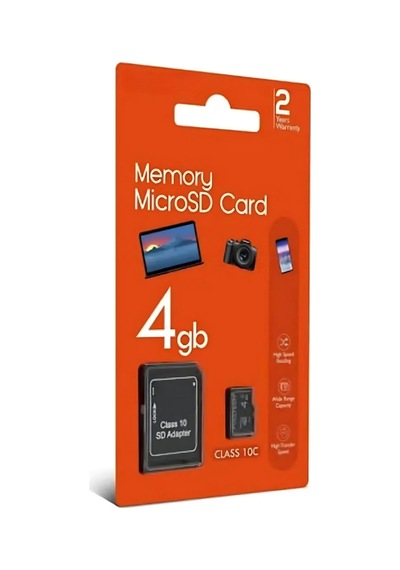 4 Gb Micro Sd Siyah Hafıza Kartı Telefon Kamera Tablet Adaptörü Dahil