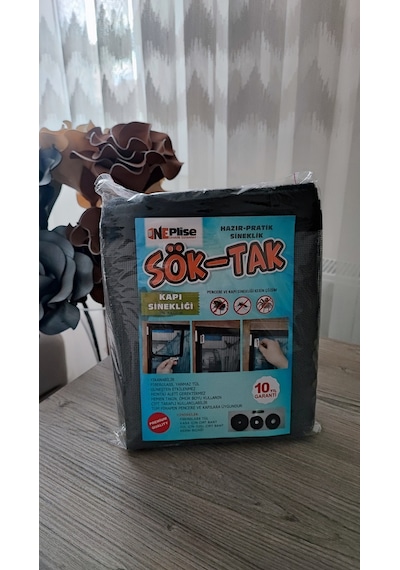 Pratik-hazır Sineklik 80x220 Cm Kapı - 80x150 Pencere-2'li Paket
