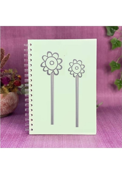 Defter Sticker,laptop Sticker Gri Papatyalı Pvc 48x33x0,5cm