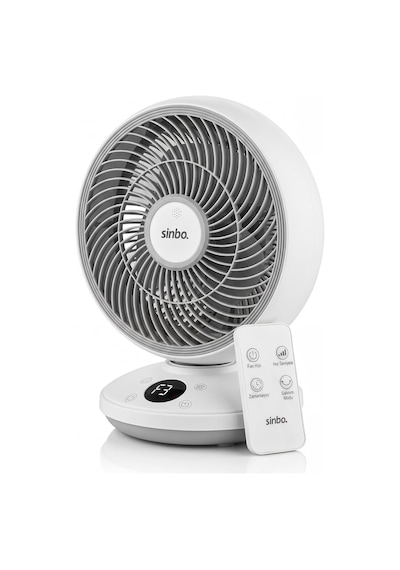 Sf-7702 Sessiz Masaüstü Vantilatör Kumandalı 1.5 Mt Kablolu Mini Fan Otomatik Salınımlı Aroma Hazneli Beyaz Dijital Çok Renkli