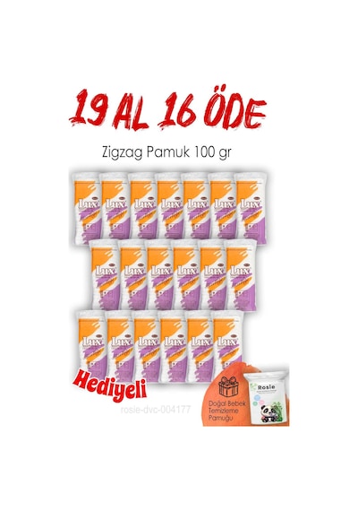 19 Al 16 Öde 100gr. Lux Zigzag Pamuk Ve Rosıe