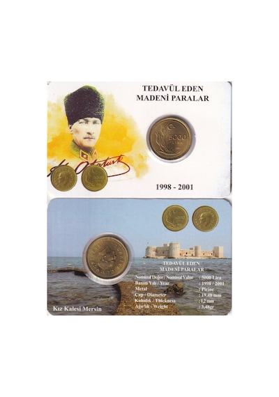 Türkiye 1995 Yılı Tedavül 5000 Lira Çil Özel Renkli Kapamasında Unc