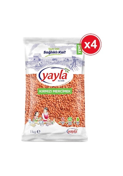 Yayla Kırmızı Mercimek 4 x 1 KG