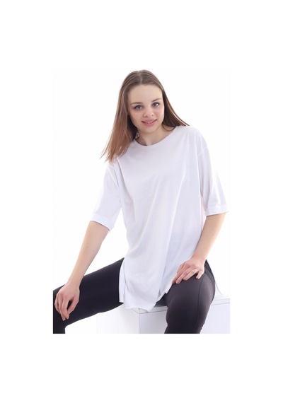 Winmoda34 Oversıze Tshirt Beyaz