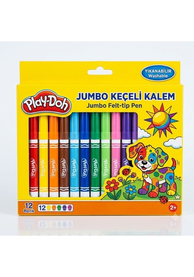Play-doh Keçeli Kalem 12 Renk Jumbo 7 Mm Play-ke024