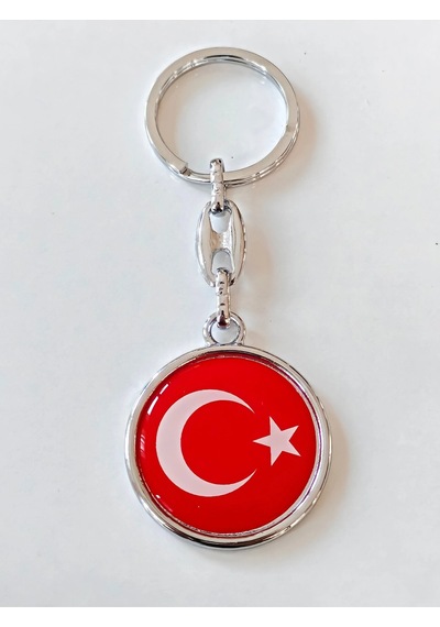 Moncuk Design Kırmızı Türk Bayraklı Metal Ve Planahtarlık