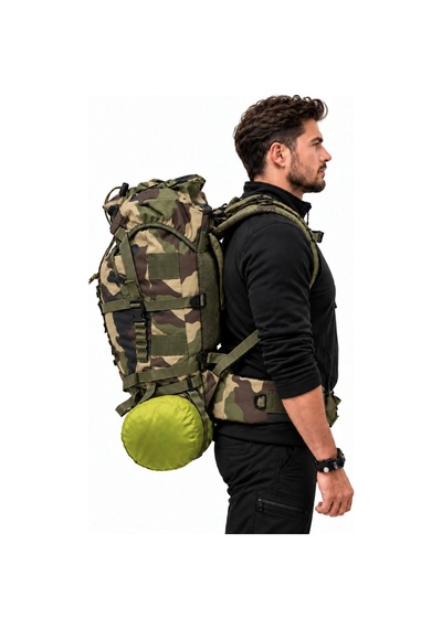Su Geçirmez Outdoor Sırt Çantası - Dağcı Çantası - Savage Ventura 60lt- Kamuflaj Çok Renkli
