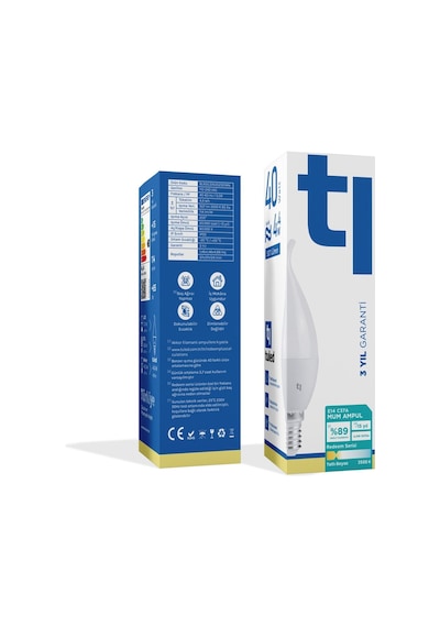 Redeem C37A E14 Mum Ampul, Titreşimsiz, Göz Konforu, 507 Lümen, Tatlı Beyaz, 3500 Kelvin