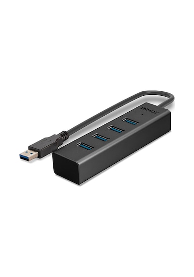 Lindy LIN-43324 USB 3.0 to 4 Port Usb 3.0 30cm Kablolu USB Çoklayıcı