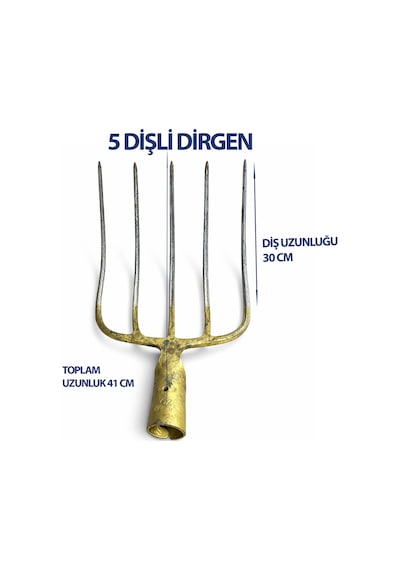 Profesyonel 5 Dişli Çelik Dirgen 42 Cm Diş Unuzluğu 30 Cm Dayanıklı Ve Ergonomik Tasarım