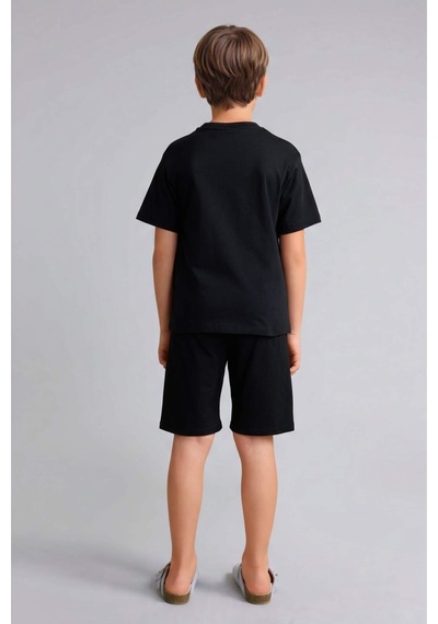 Defacto Beşiktaş Tişört Şort Pijama Takımı Erkek Çocuk H7342a826hsbk81 Siyah-bk81