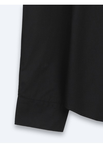 Kip Siyah Regular Fit Uzun Dokuma Casual Pamuk Karışımlı Gömlek