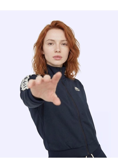 Kappa 222 Banda Alber Full Zip Kadın Siyah Regular Fermuarlı Eşofman Üstü