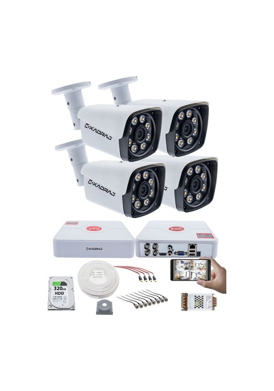 4 Kameralı Set Kadraj - 5mp Sony Seculensli 1080p Kdj-4s-8w-kk-m