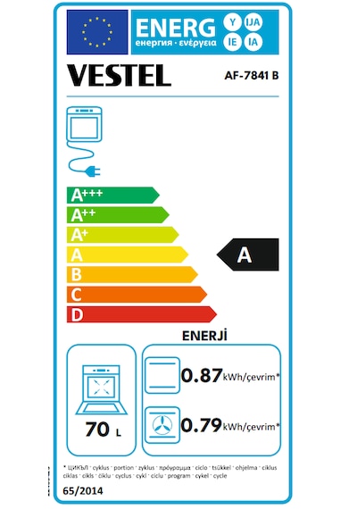 Vestel AF-7841 B 70 Lt Ankastre Fırın