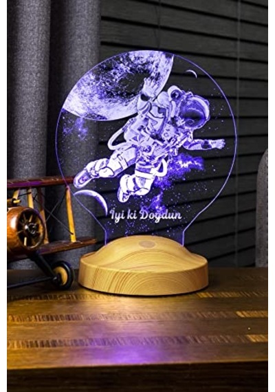 Astronot, Kozmonot, Astronot Hediyesi, Uzay Hediyesi, Kişiye Özel 3d Led Lamba 40134394