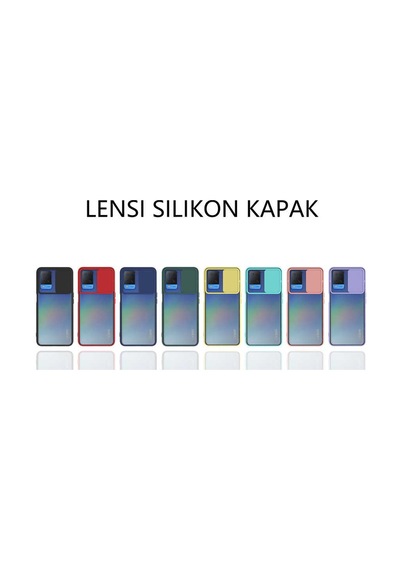 Noktaks - Oppo Uyumlu Oppo A54 4g - Kılıf Slayt Sürgülü Arkası Buzlu Lensi Kapak - Sarı T18092 Sarı