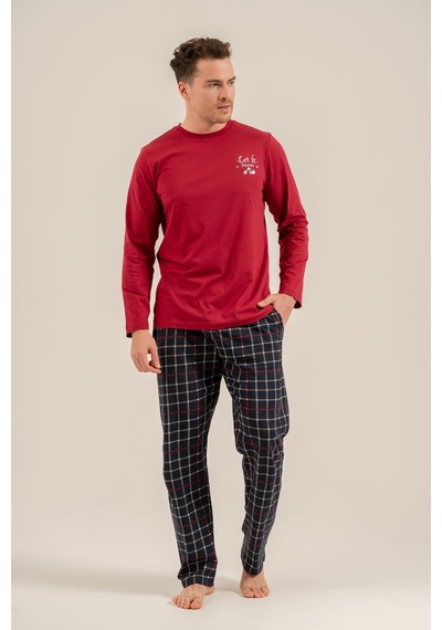 Arnetta Let It Snow Baba Oğul Bordo Uzun Kol Pijama Takımı Ar3820-a-v1 Ar3820-a-v1