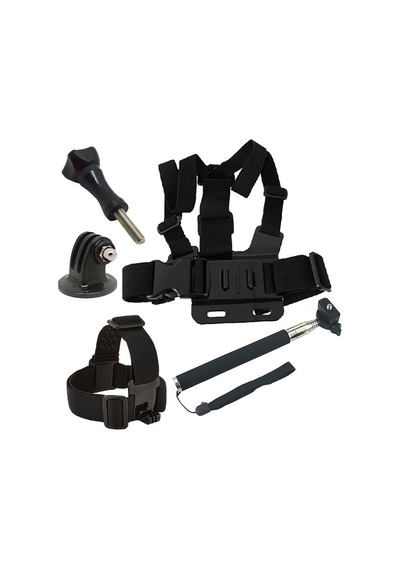 110cm Vidalı Monopod Kafa Bandı Göğüs Kemeri 5 Parça Aksesuar Set