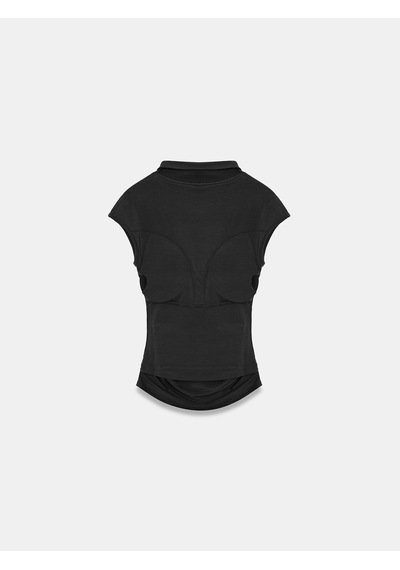 Dilvin 33211 Bra-free Büzgü Detaylı Top Siyah