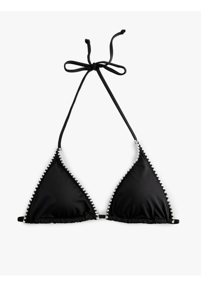 Koton Kroşe Detaylı Üçgen Bikini Üst Siyah 6sak10172mm
