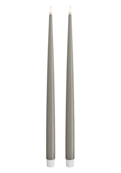 İç Mekan Alevsiz Led Yemek Mumu - 2'li Set - Gerçek Alevli Teknolojisi - Pille Çalışan Mum 38 Cm, Kum Diğer