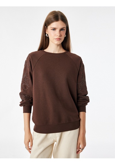 Koton Çiçek Boncuk İşleme Detaylı Uzun Kollu Bisiklet Yaka Sweatshirt Kahverengi 7wak10046ek Kahve Koton Çiçek Boncuk İşleme Detaylı Uzun Kollu Bisiklet Yaka Sweatshirt Kahverengi 7wak10046ek Kahve