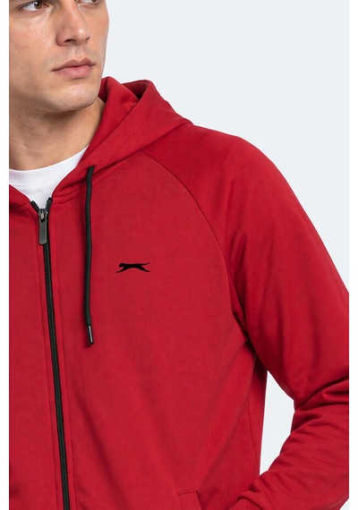 Slazenger Freewıll Erkek Kapüşonlu Cepli Bordo Sweatshırt