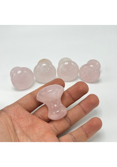 Yıldız Doğal Taş Sertifikalı Pembe Kuvars Gua Sha Doğal Taş Yüz Masaj Aleti