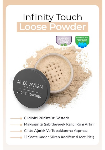 Alix Avien İpeksi Toz Pudra Sabitleyici Etki Mat Bitiş Loose Powder 04 Desert Sand 00