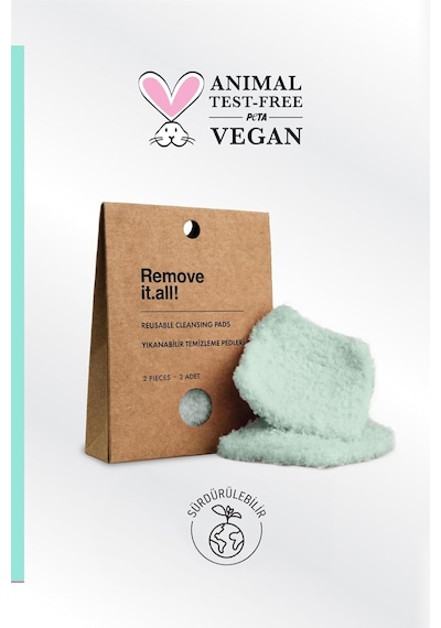 Remove İt.all Yıkanabilir Temizleme Pedleri 2 Adet Reusable Cleansing Pads 2 Pieces