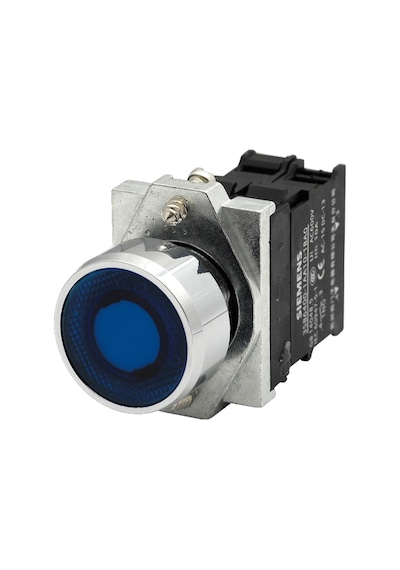 Siemens 3sb6166-0db50-1ba0 - 22mm Led'li Buton Metal Mavi 230v Ac