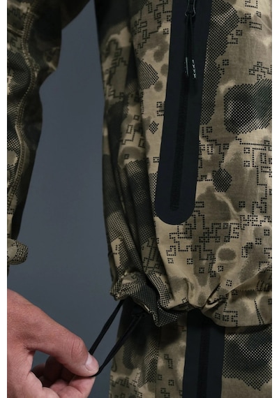 Nike Tech Fleece Wr Fz Camo Full Zip Hoodie Kapüşonlu Unisex Kamuflaj Sweatshirt Haki