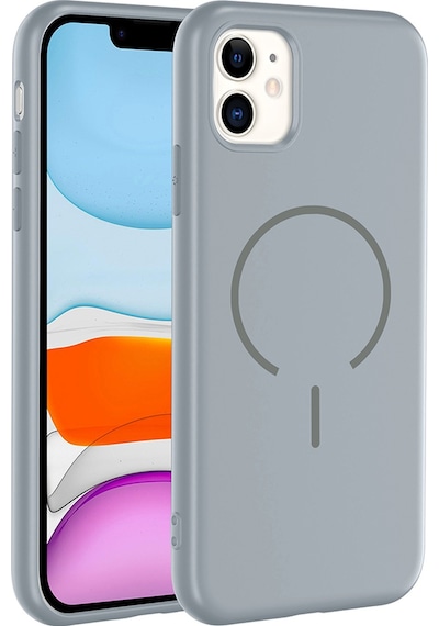 Apple Uyumlu iPhone 11 Kılıf M-safe Şarj Özellikli Mkst Meta Kapak - Titanyum-gri Gri