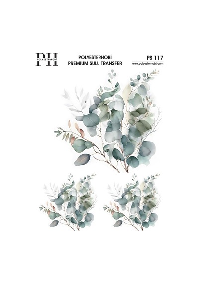 Polyesterhobi Premium Sulu Transfer 25x35 Cm Çiçek Desenli Ps 117