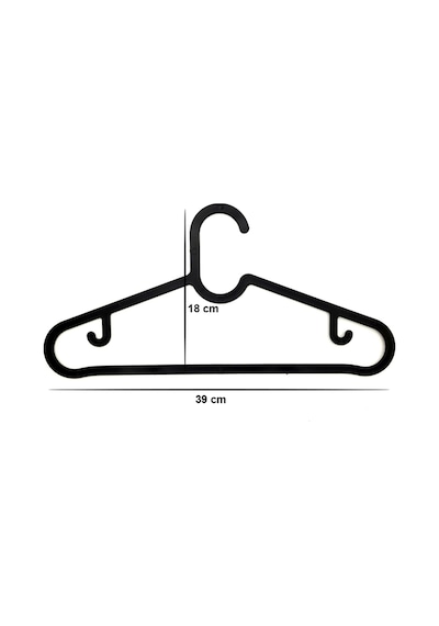 10 Adet Ahşap Görünümlü Plastik Askı Gömlek Elbise T-shirt Pantolon Askısı Ince Askı Plastik Siyah Diğer