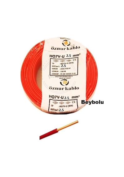 Öznur 2,5 Mm Nya Kablo Tse Li Öznur Kablo Renk Boy Seçiniz