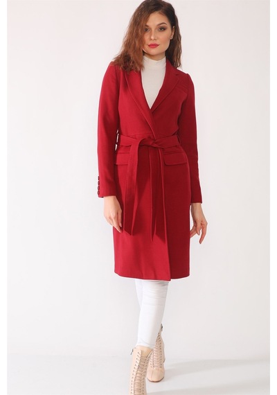 Z6628 Dewberry Bayan Palto-bordo-bordo