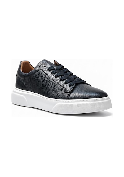 Lacivert-beyaz Hakiki Deri Sneaker Ayakkabı 632.2501 Lacivert