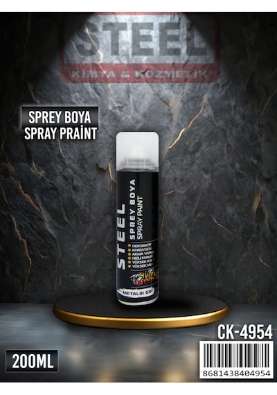 İst Steel Sprey Boya Metalik Gri 200 Ml