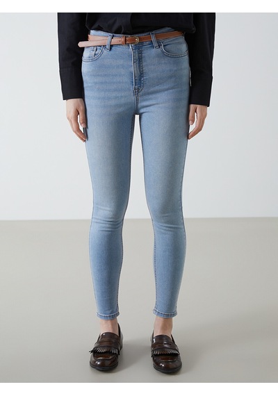 Lcw Jeans İndigo Beli Kemerli Jüpiter Süper Skinny Fit Jean Pantolon