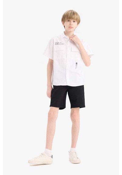 DeFacto Erkek Çocuk Cepli Basic Düz Gabardin Şort C2955A825SMBK27