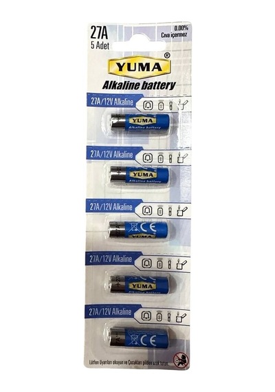 Yuma 27a Mn27 V27a V27ga 12 Volt Alkalin Pil 5 Li Paket Evimdeyokyok
