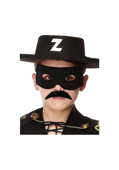 Siyah Renk Zorro Şapkası Zorro Maskesi Ve Zorro Bıyık Çocuk Boy