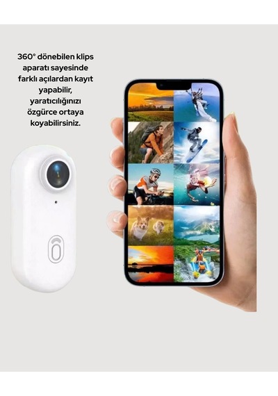 Astraltech 1080p Wifi Spor Kamerası Su Geçirmez Mini Aksiyon Kamera Beyaz