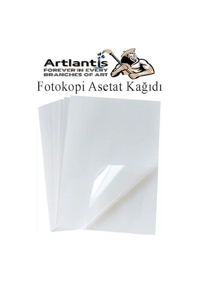 Asetat Kağıdı Pvc A3 50 Adet 100 Micron Fotokopi Asetatı Şeffaf A3 Kağıdı 29.7x42 Projektör Tepegöz Çok Renkli